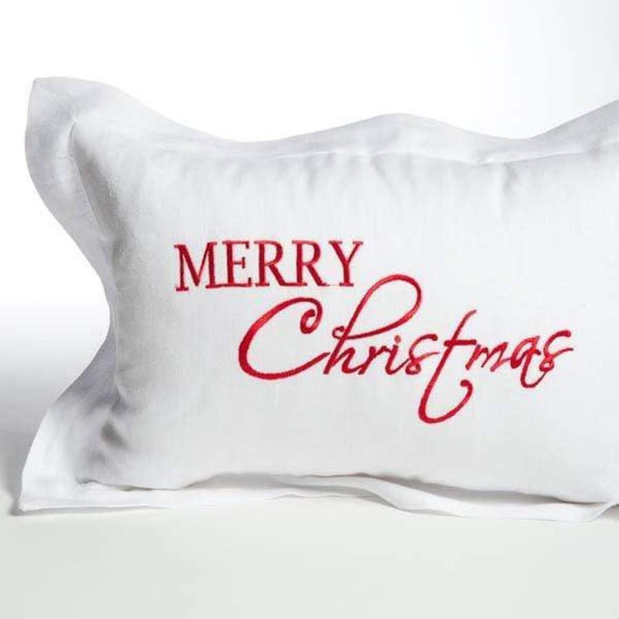 Table & Home Arte Italica Pillows | Merry Christmas Linen Decor Pillow