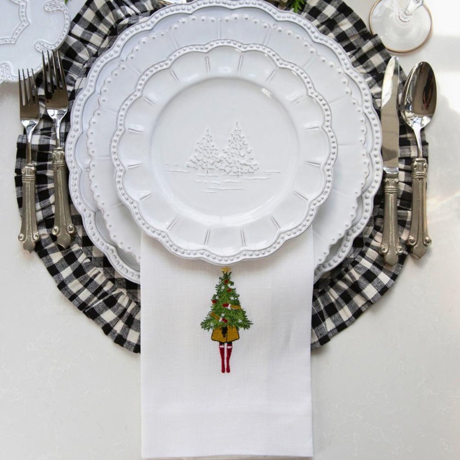 Table & Home Arte Italica All Linens | Holiday Girl Linen Towel