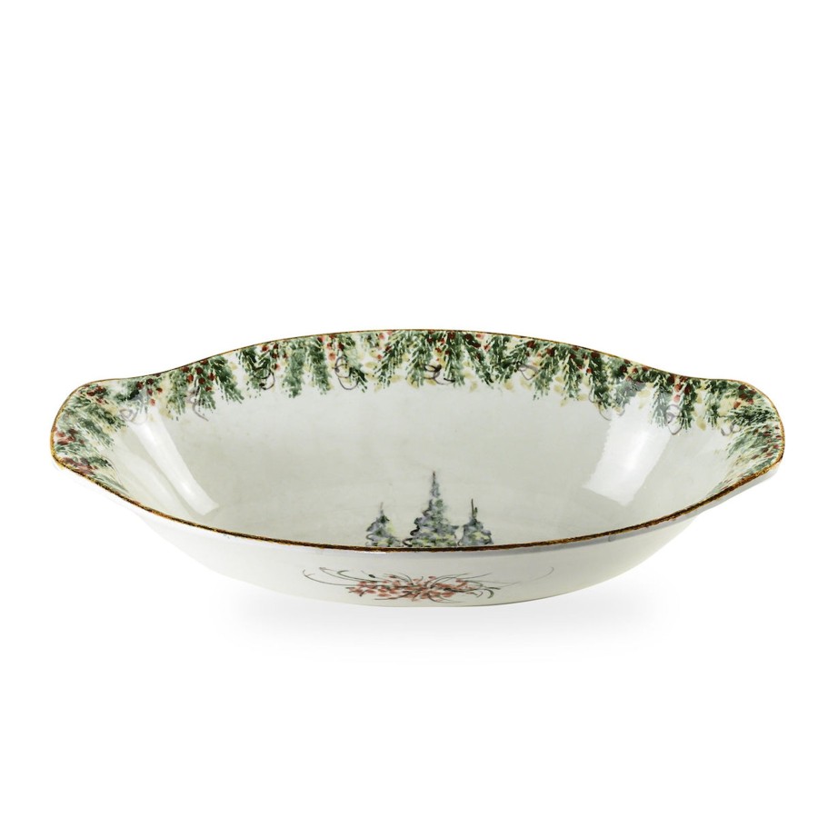 Table & Home Arte Italica All Serveware | Natale Oval Serving Bowl