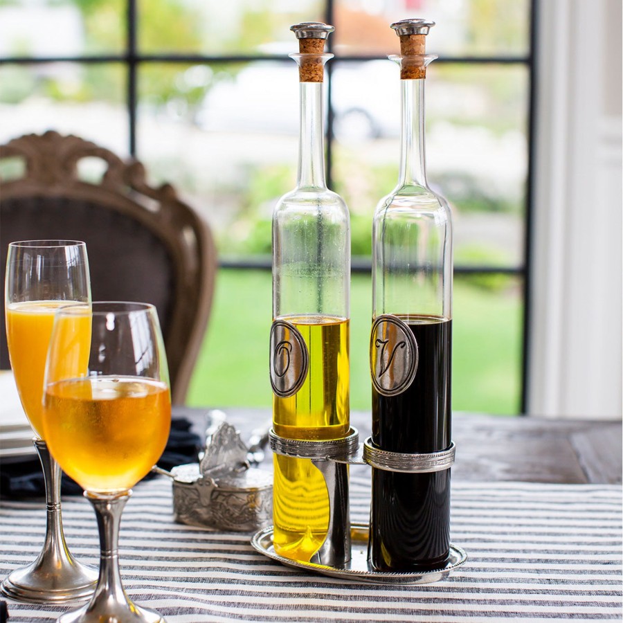 Table & Home Arte Italica Salt & Pepper/Oil & Vinegar | Tavola Tall Oil & Vinegar With Caddy