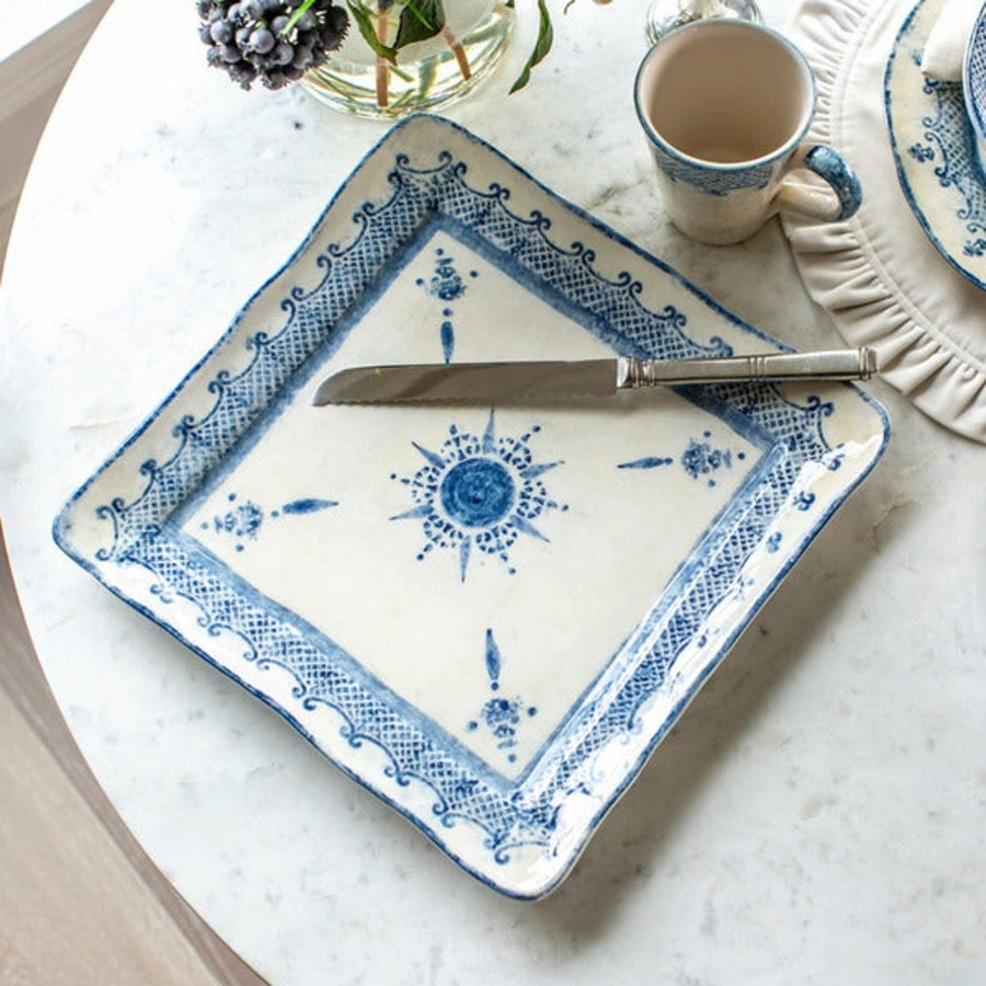 Table & Home Arte Italica Platters & Trays | Burano Large Square Charger / Platter