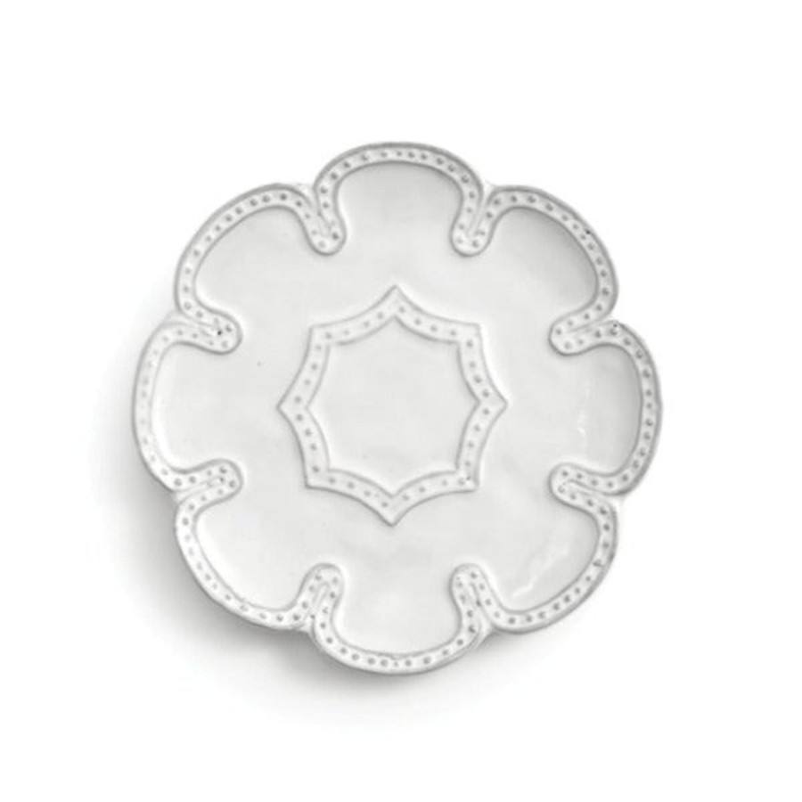 Table & Home Arte Italica Canape & Bread Plates | Bella Bianca Beaded Lace Bread/Canape Plate