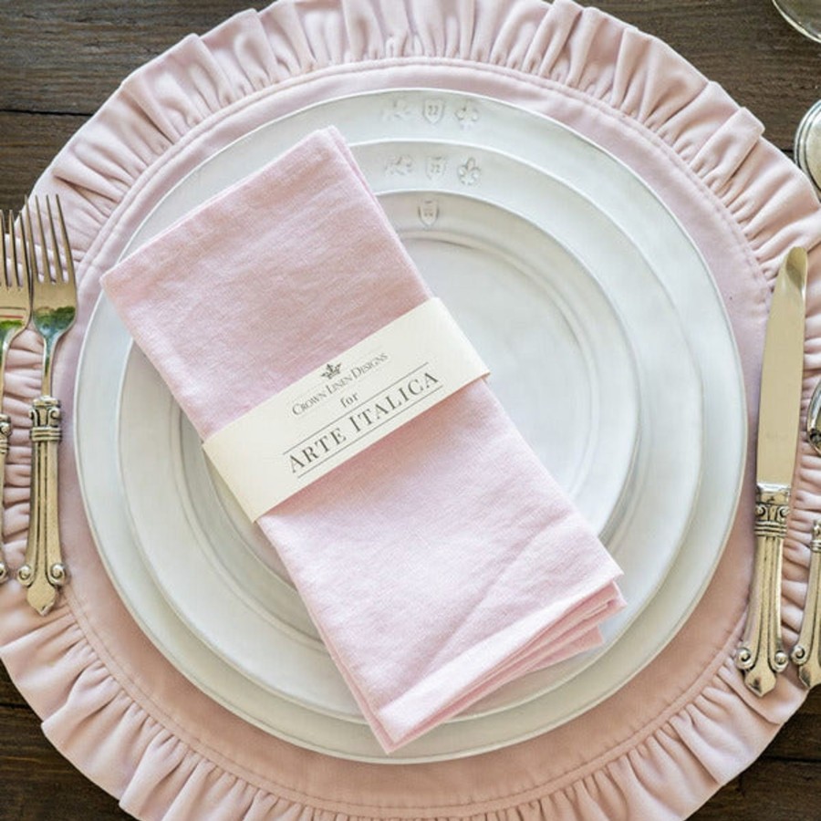 Table & Home Arte Italica All Linens | Pink Washed Linen Napkin Set