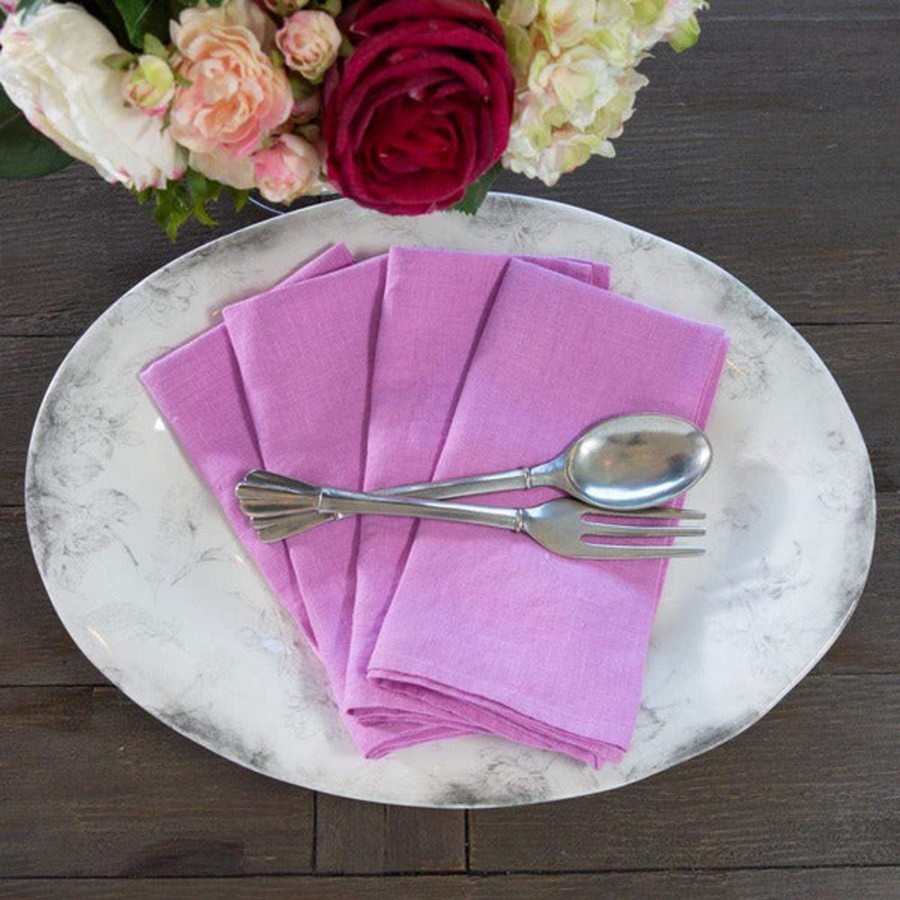 Table & Home Arte Italica All Linens | Pink Washed Linen Napkin Set