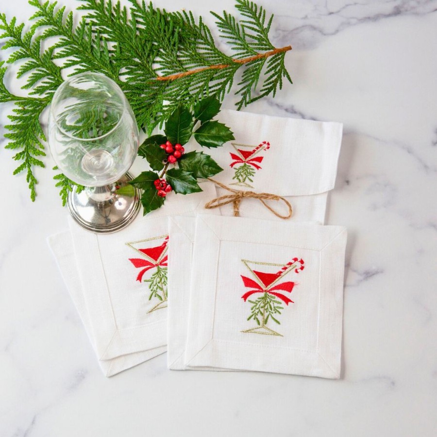 Table & Home Arte Italica All Linens | Christmas Cosmo Cocktail Napkin Set