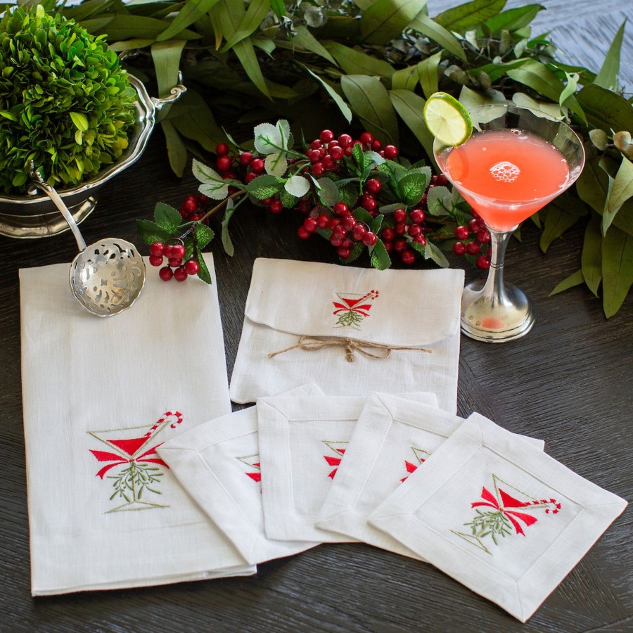 Table & Home Arte Italica All Linens | Christmas Cosmo Cocktail Napkin Set