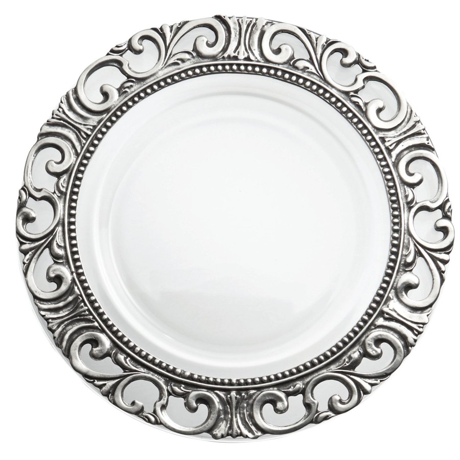 Table & Home Arte Italica Pewter | Donatello Glass Charger - Sale