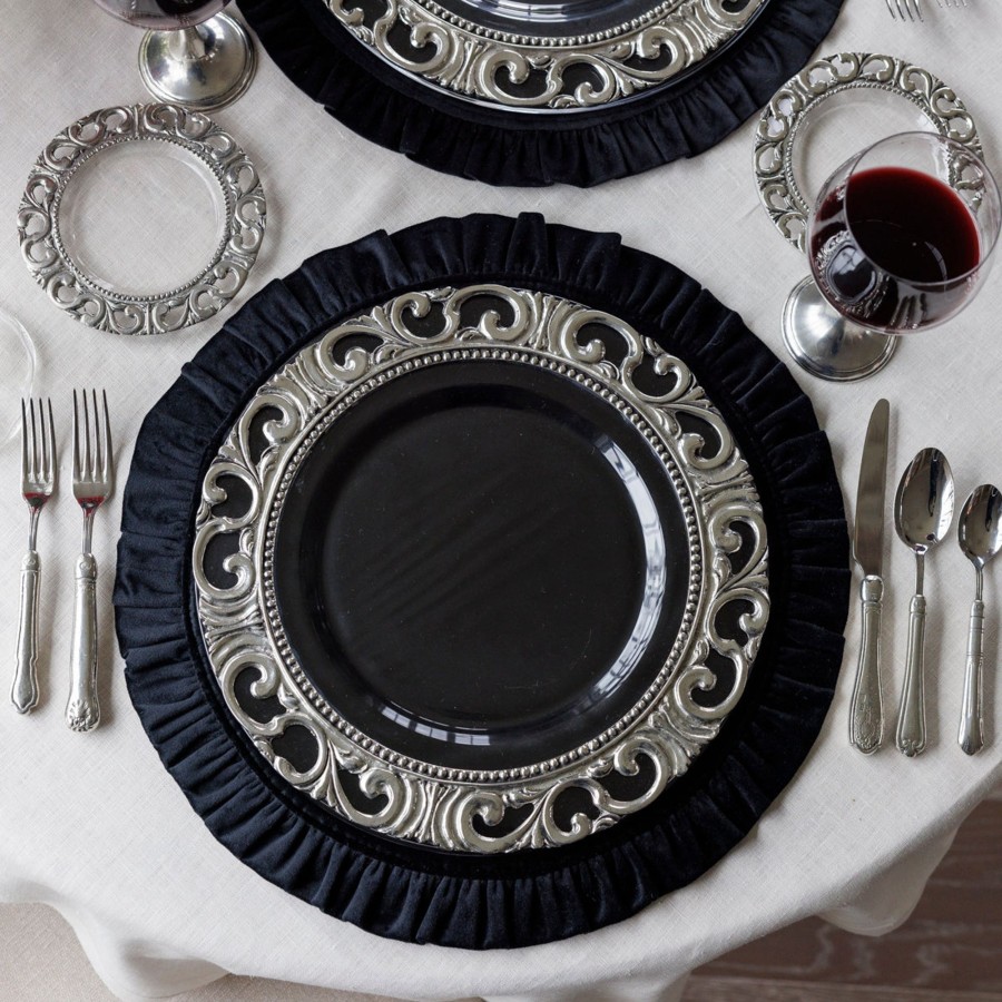 Table & Home Arte Italica Pewter | Donatello Glass Charger - Sale