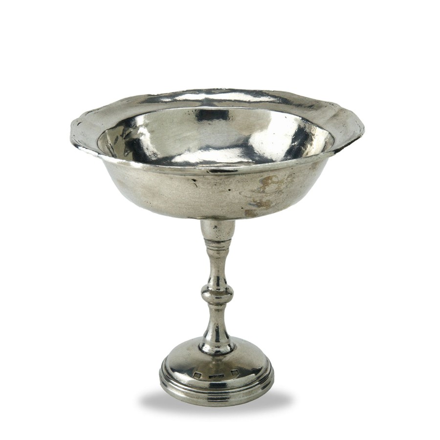 Table & Home Arte Italica Pewter | Vintage Round Petite Pedestal Bowl