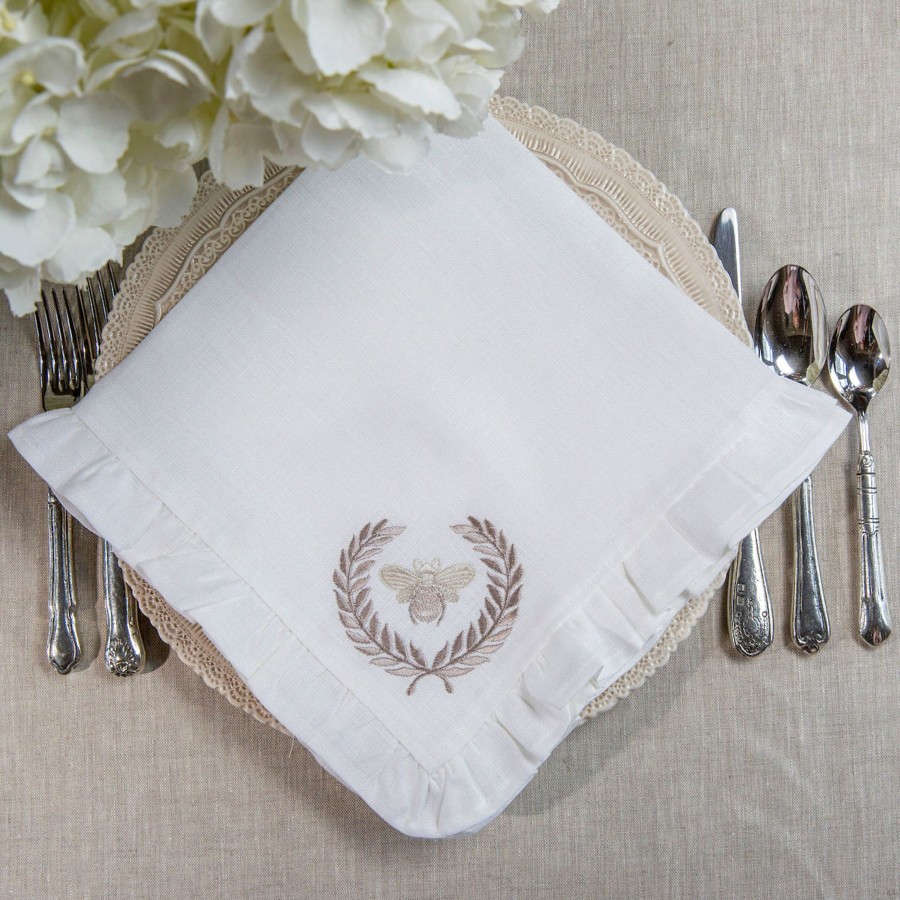 Table & Home Arte Italica Napkins | Bumble Bee Ruffle Large Napkin - Sale