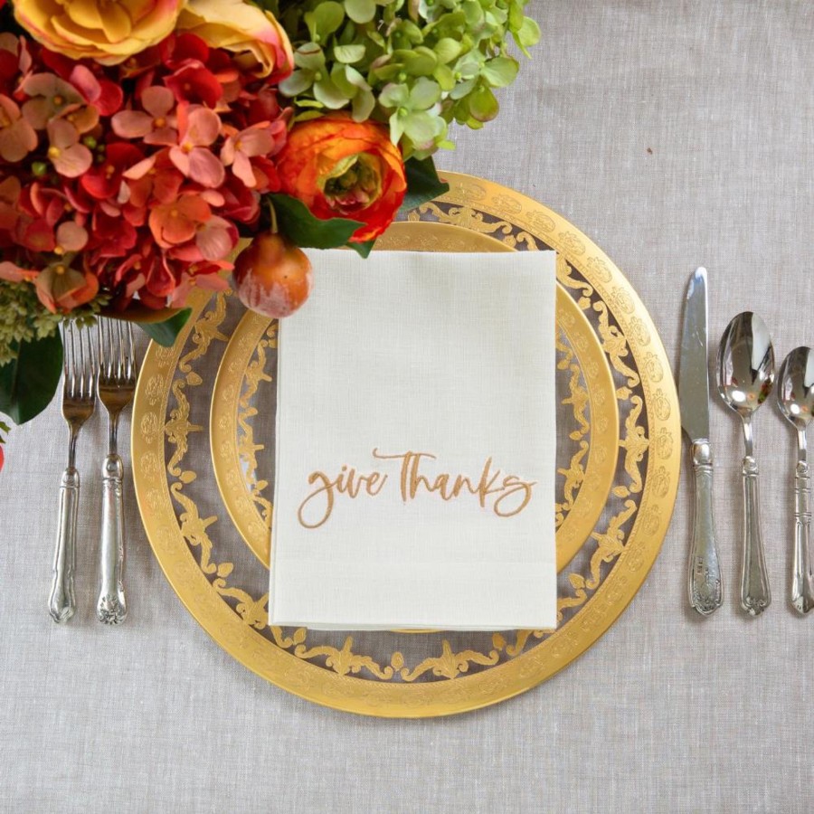 Table & Home Arte Italica Napkins | Give Thanks Tri-Fold Napkin