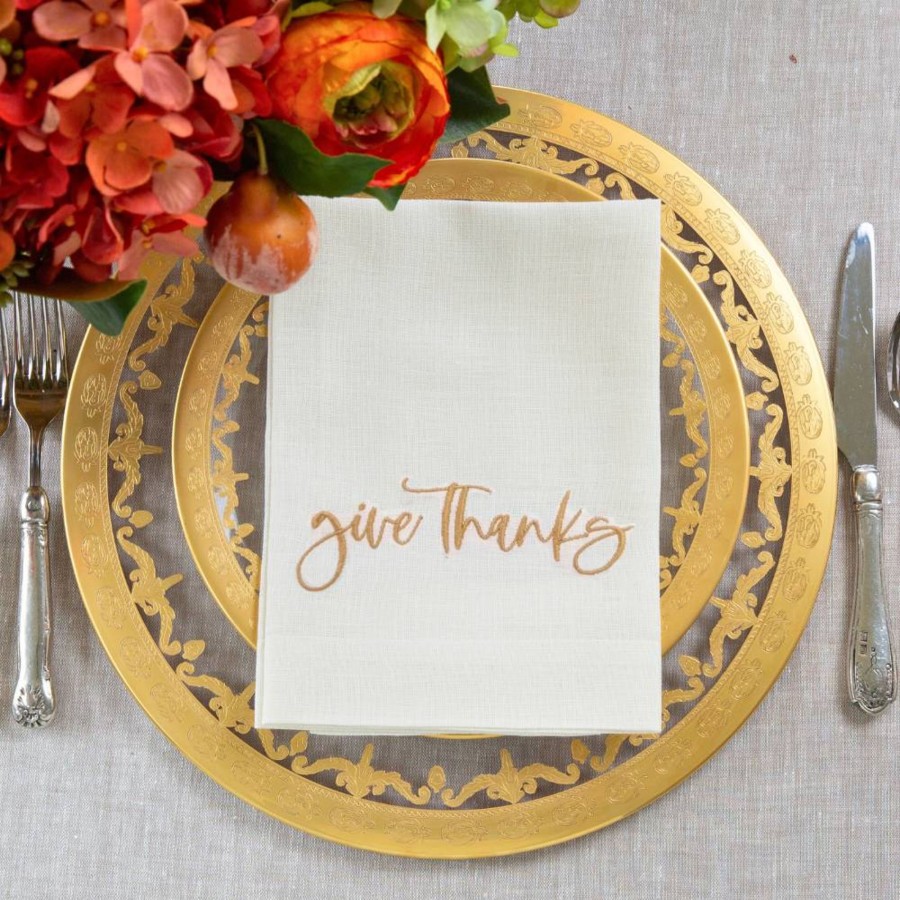 Table & Home Arte Italica Napkins | Give Thanks Tri-Fold Napkin