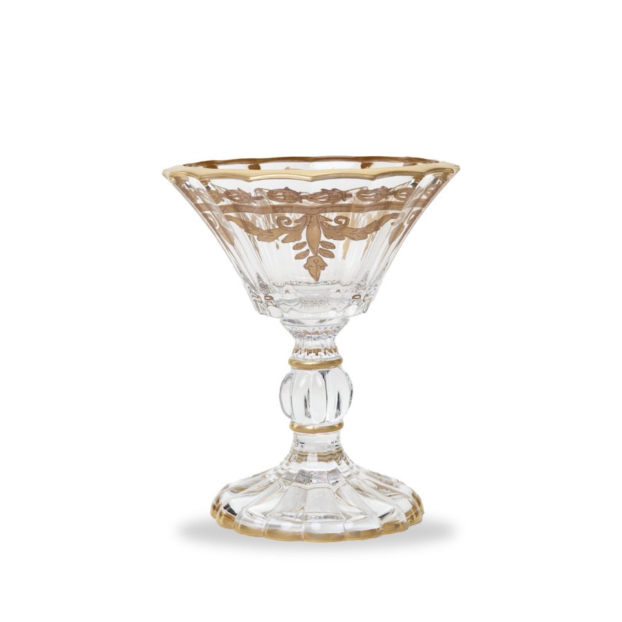 Table & Home Arte Italica Serving Bowls | Vetro Gold Petite Pedestal Candy Dish