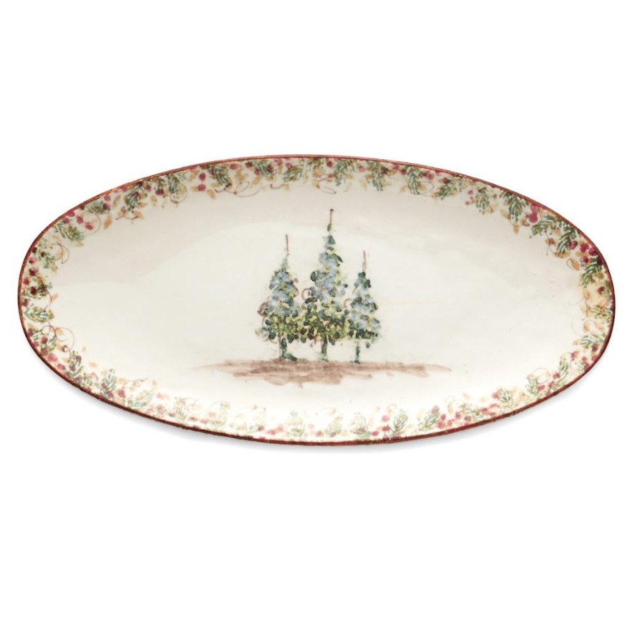 Table & Home Arte Italica Platters & Trays | Natale Long Oval Platter