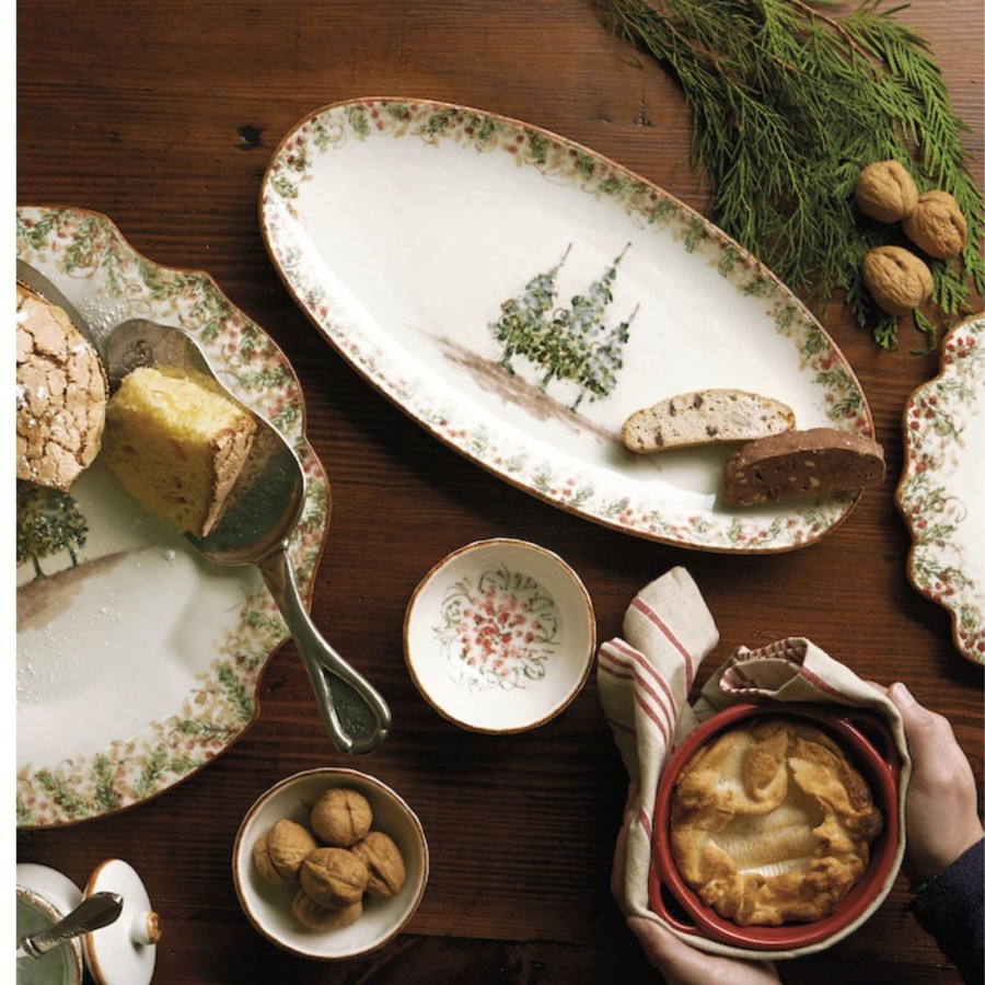 Table & Home Arte Italica Platters & Trays | Natale Long Oval Platter