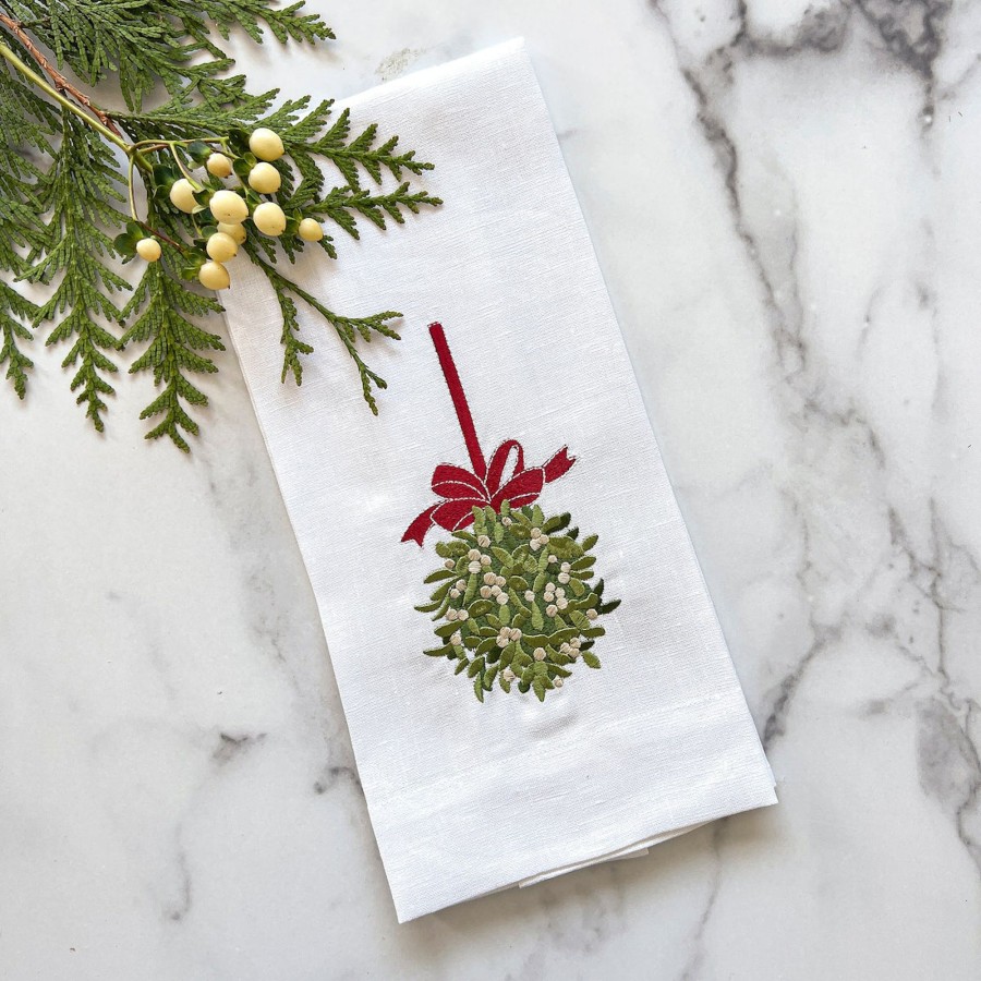 Table & Home Arte Italica Towels | Mistletoe Ball Linen Towel