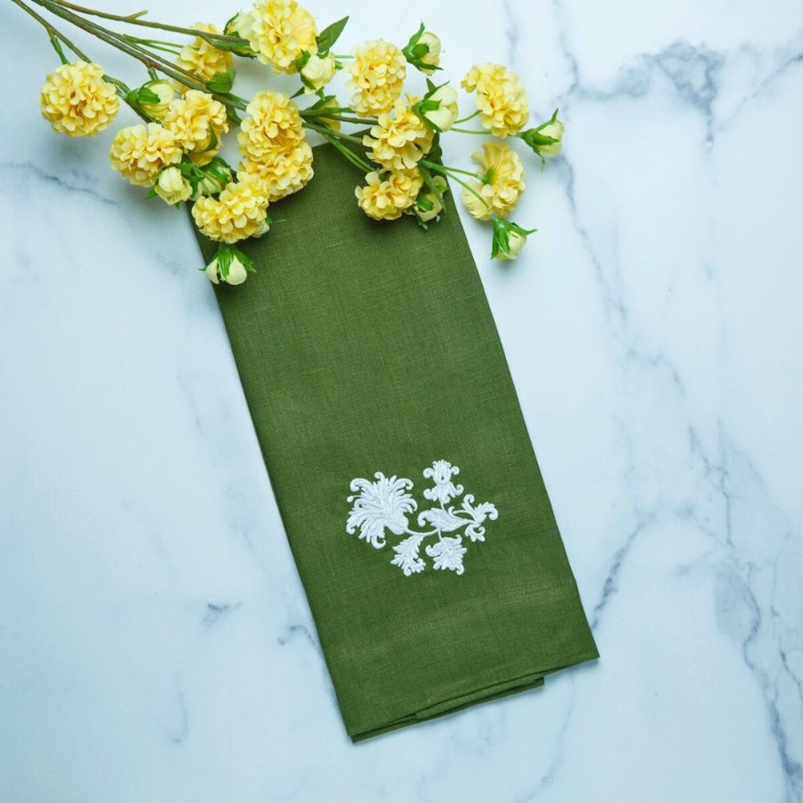 Table & Home Arte Italica Towels | Whimsey Floral Linen Towel