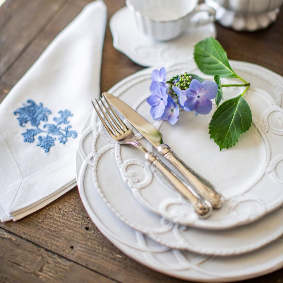 Table & Home Arte Italica Canape & Bread Plates | Bella Bianca Ribbon Bread / Canape Plate