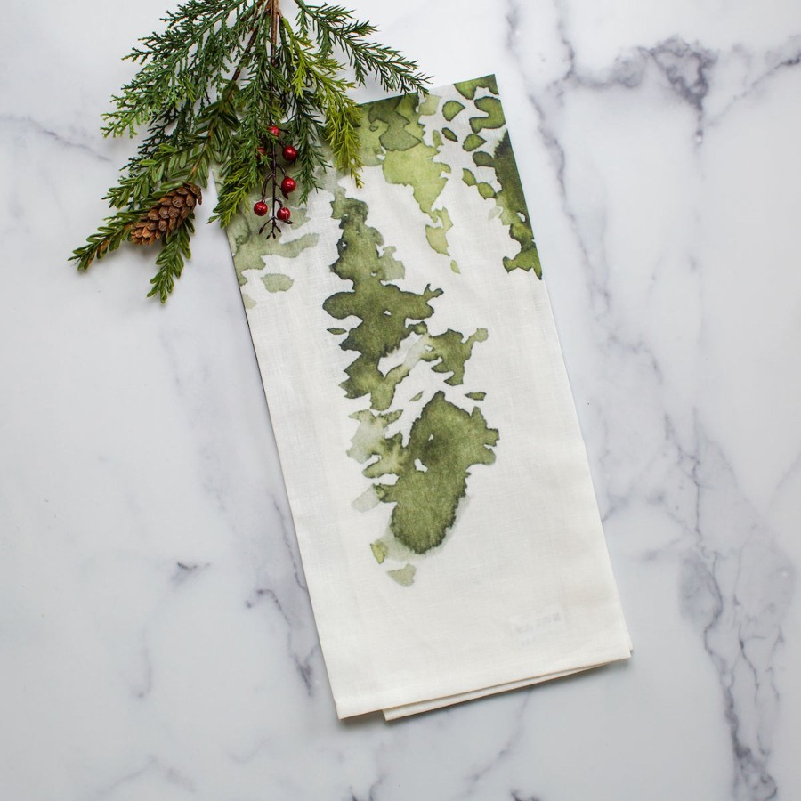 Table & Home Arte Italica Towels | Forest Watercolor Linen Towel