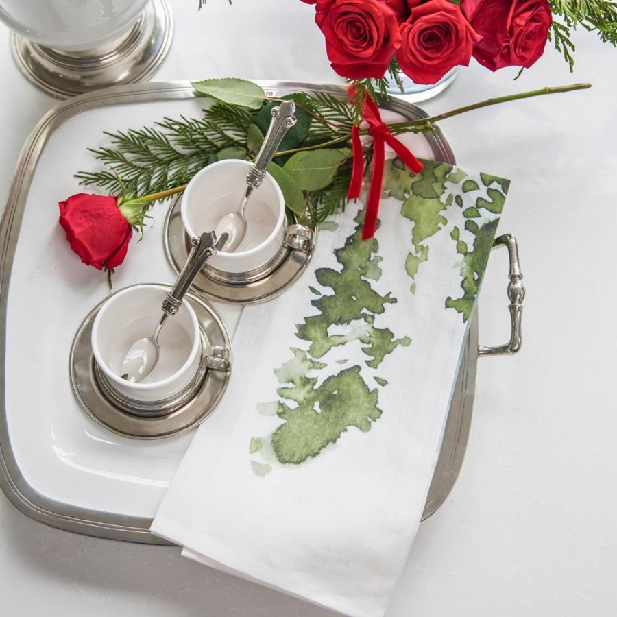 Table & Home Arte Italica Towels | Forest Watercolor Linen Towel