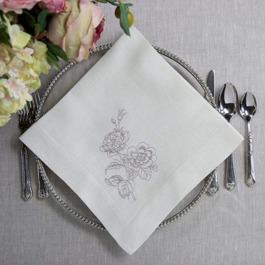 Table & Home Arte Italica Napkins | Giulietta Grey Flower Napkin