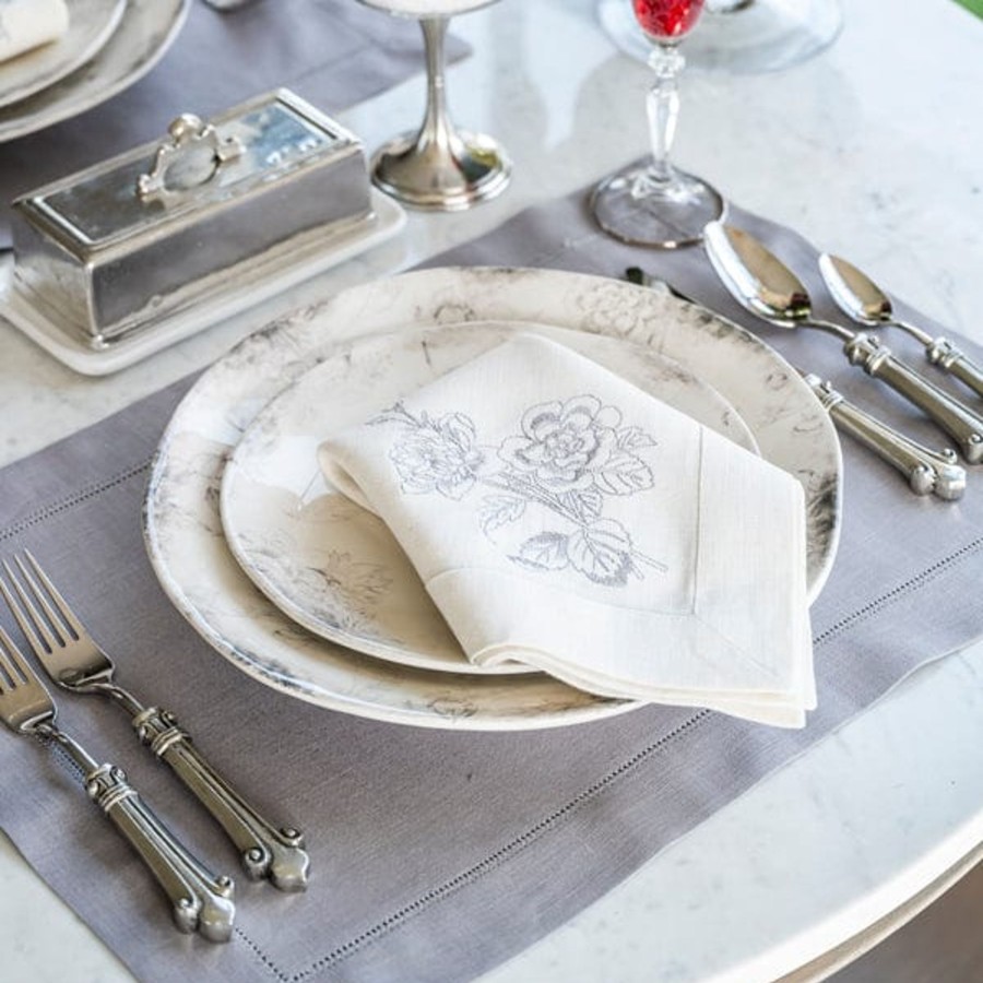 Table & Home Arte Italica Napkins | Giulietta Grey Flower Napkin