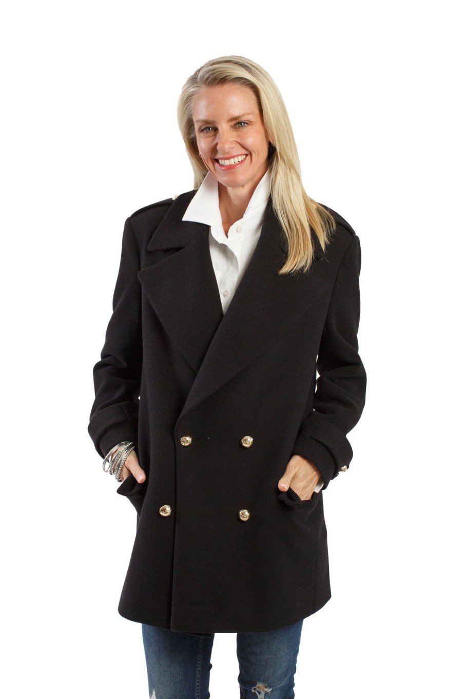 Apparel Crown Linen Designs | Avery Military Coat - Sale