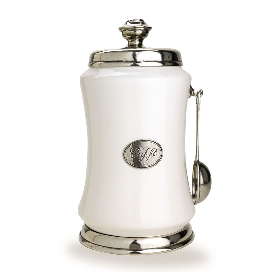 Table & Home Arte Italica Pewter | Tuscan Coffee Canister With Spoon