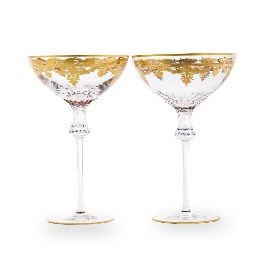 Table & Home arte Italica Stemware & Drinkware | Vetro Gold Wedding Coupe Set