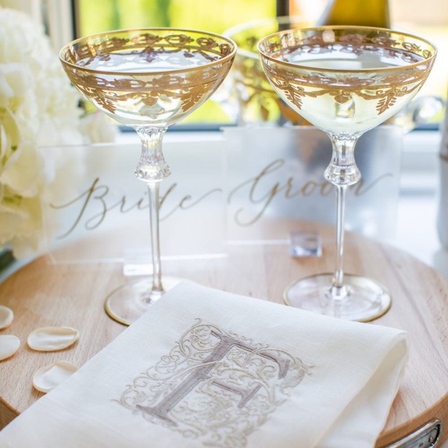 Table & Home arte Italica Stemware & Drinkware | Vetro Gold Wedding Coupe Set