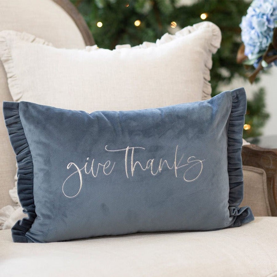 Table & Home Arte Italica All Linens | Give Thanks Velvet Decor Pillow