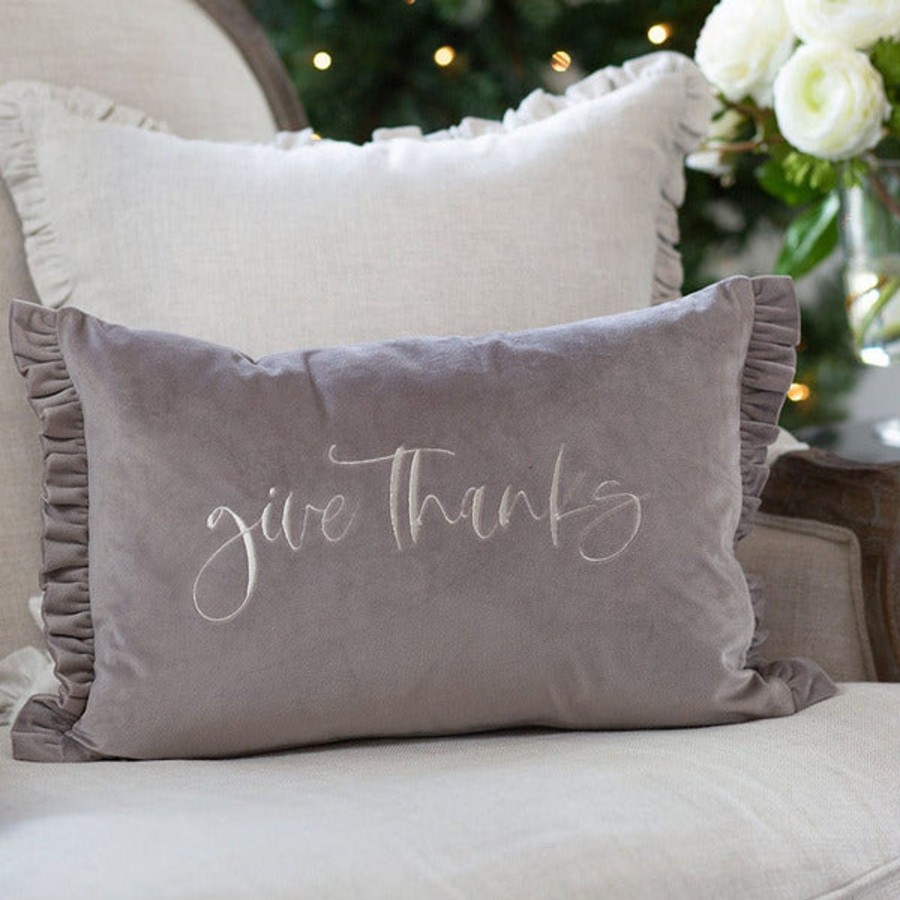 Table & Home Arte Italica All Linens | Give Thanks Velvet Decor Pillow