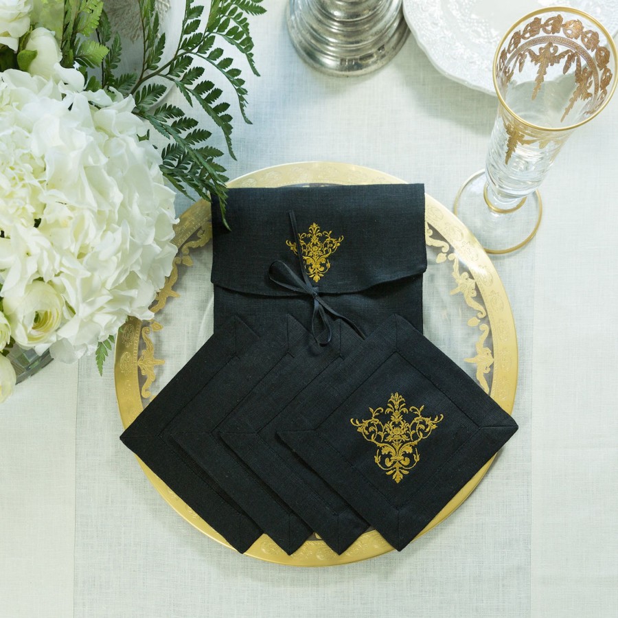 Table & Home Arte Italica Napkins | Victorian Cocktail Napkin Set (4)