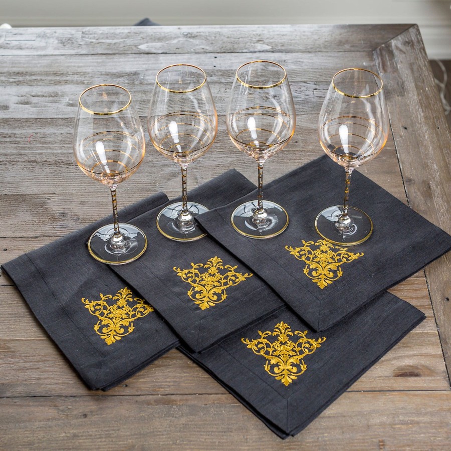 Table & Home Arte Italica Napkins | Victorian Cocktail Napkin Set (4)