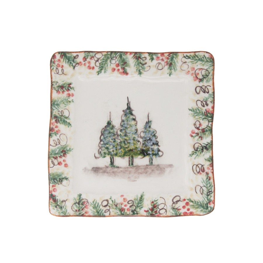 Table & Home Arte Italica Salad & Dessert Plates | Natale Square Salad Plate