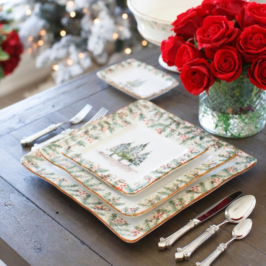 Table & Home Arte Italica Salad & Dessert Plates | Natale Square Salad Plate