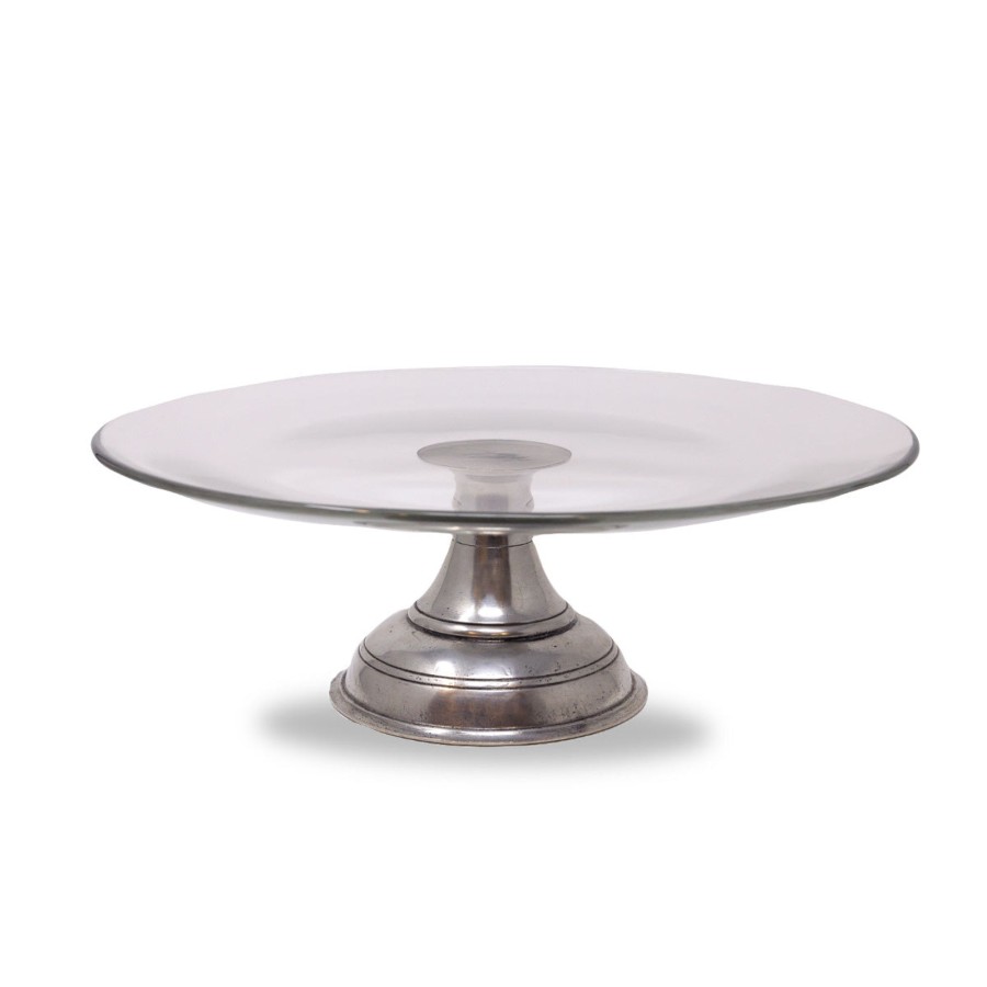 Table & Home Arte Italica Pewter | Tavola Glass Cake Stand