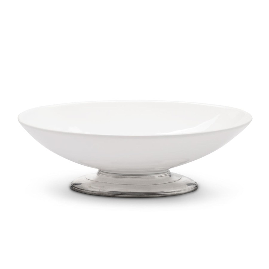 Table & Home Arte Italica Serving Bowls | Tuscan Footed Oval Bowl