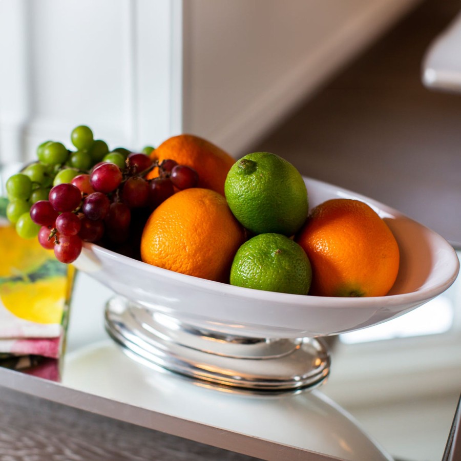 Table & Home Arte Italica Serving Bowls | Tuscan Footed Oval Bowl