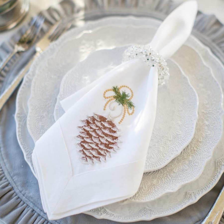 Table & Home Arte Italica Napkins | Pinecone Ornament Large Napkin