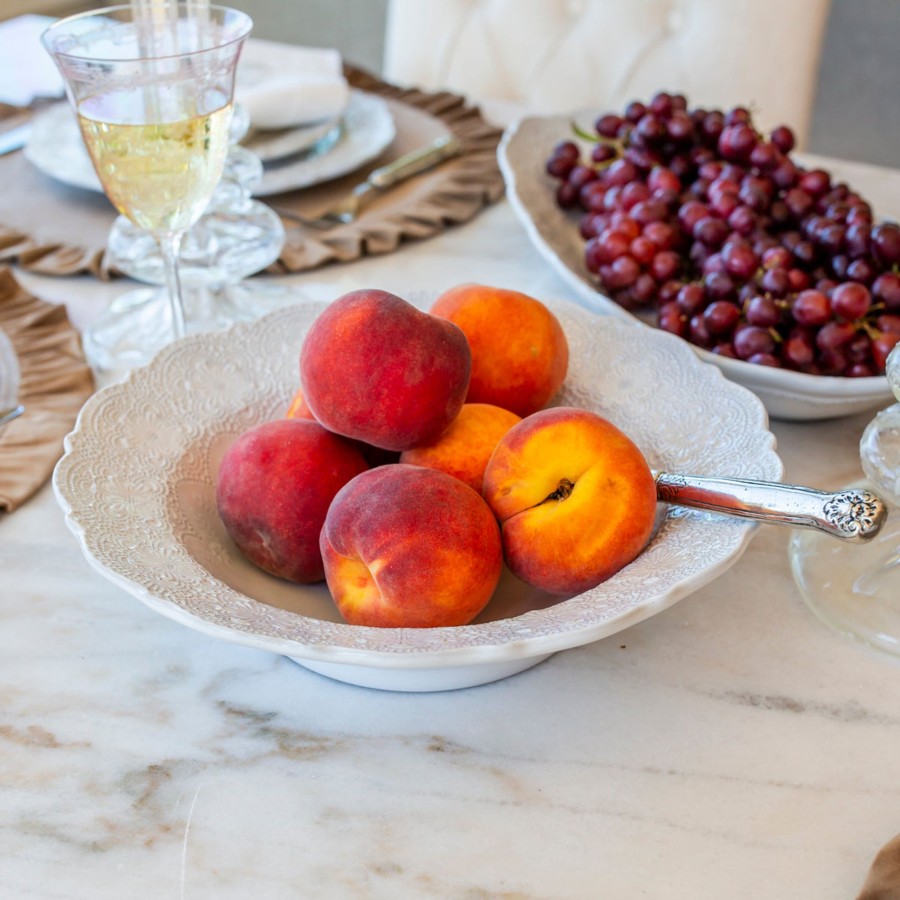 Table & Home Arte Italica Serving Bowls | Merletto White Serving Bowl