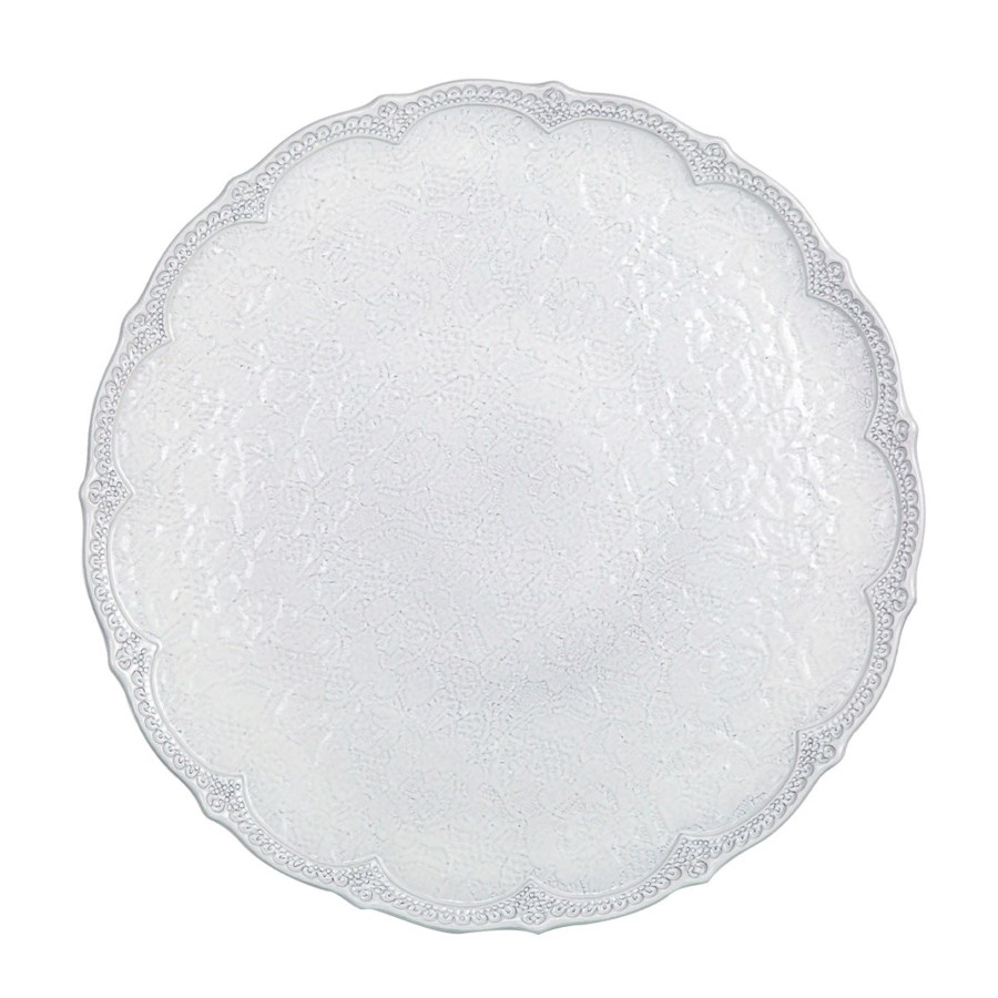 Table & Home Arte Italica Chargers | Merletto White Lace Scalloped Charger