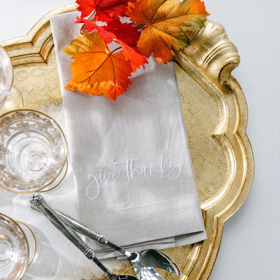 Table & Home Arte Italica Towels | Give Thanks Linen Towel