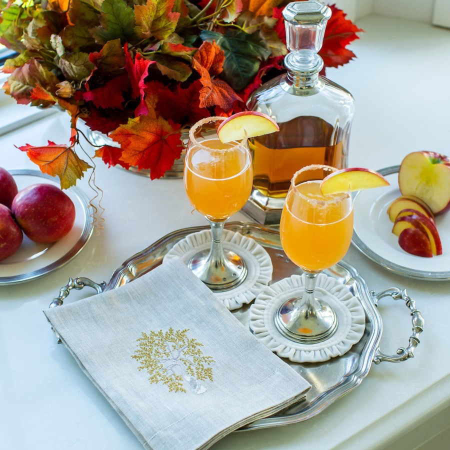 Table & Home Arte Italica Platters & Trays | Vintage Scalloped Tray With Handles