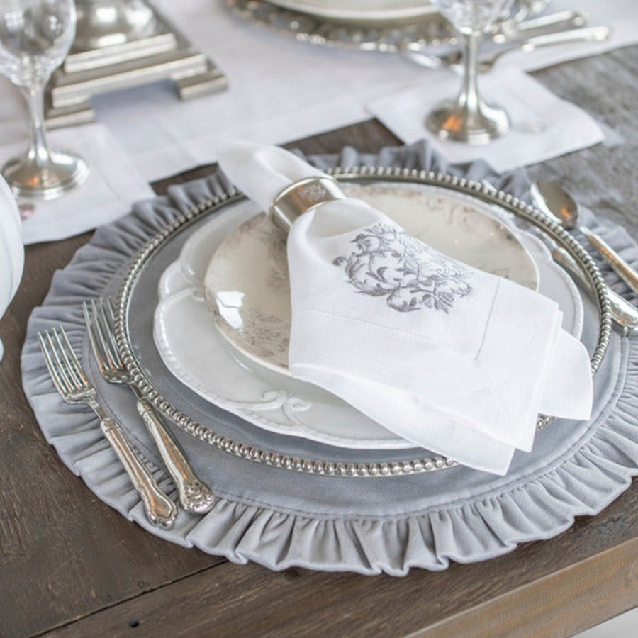 Table & Home Arte Italica Dinner Plates | Bella Bianca Rosette Dinner Plate