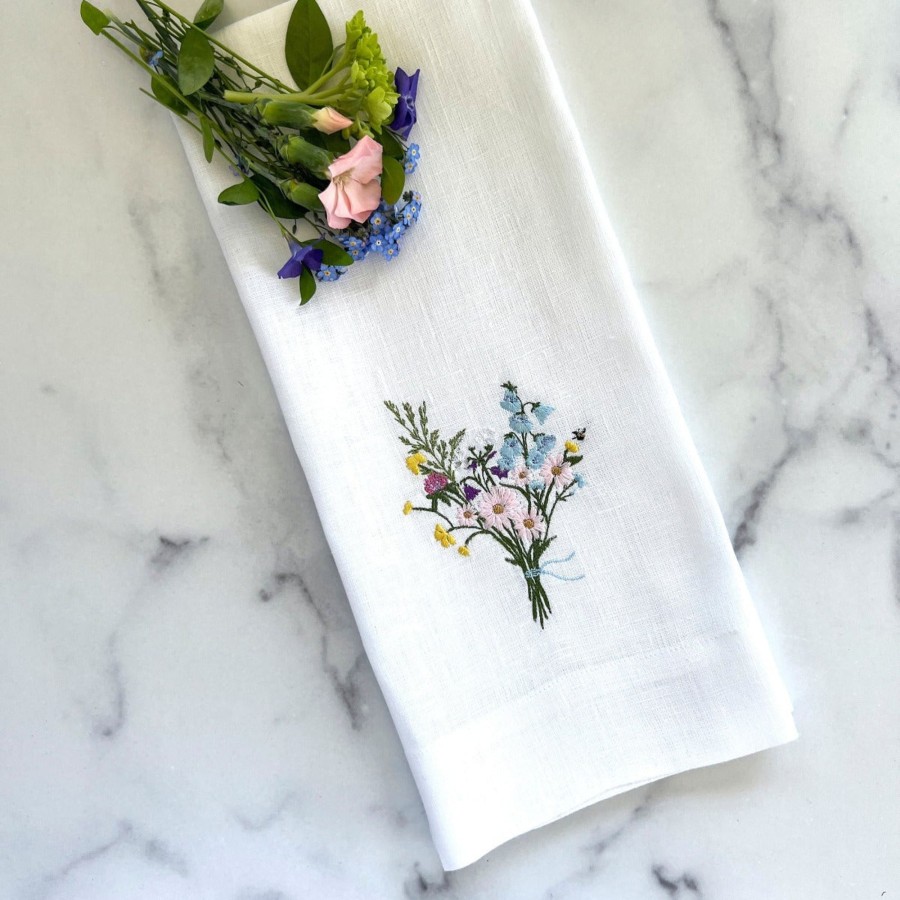 Table & Home Arte Italica Towels | Wildflower Bouquet Linen Towel