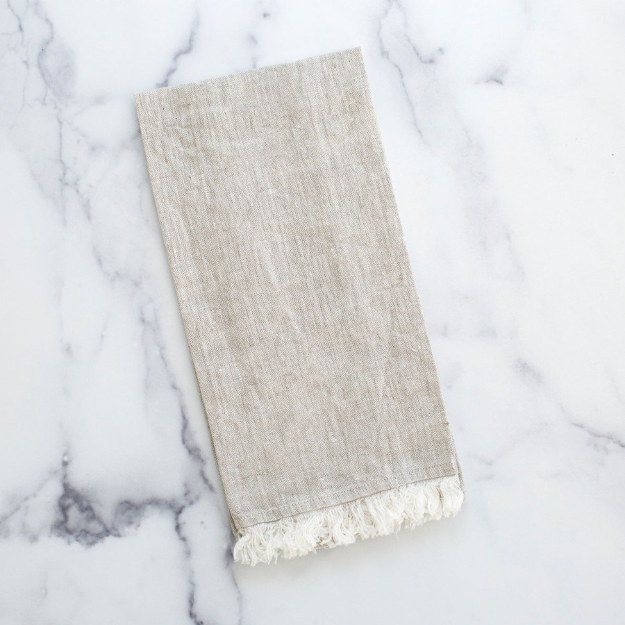 Table & Home Arte Italica All Linens | Tuscan Linen Towel With Fringe