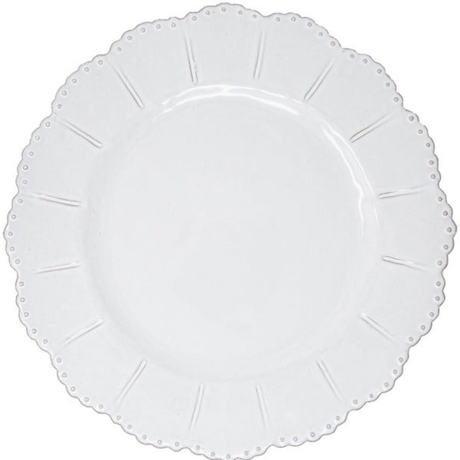 Table & Home Arte Italica Dinner Plates | Bella Bianca Beaded Dinner Plate