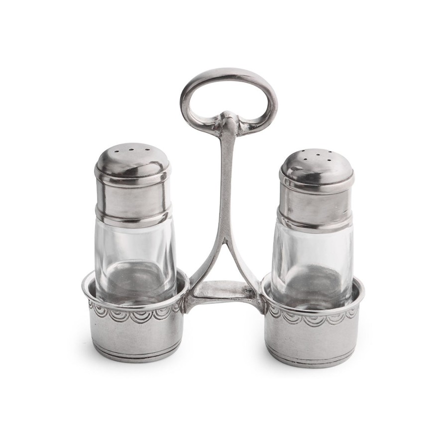 Table & Home Arte Italica Salt & Pepper/Oil & Vinegar | Tavola Tall Salt And Pepper With Caddy