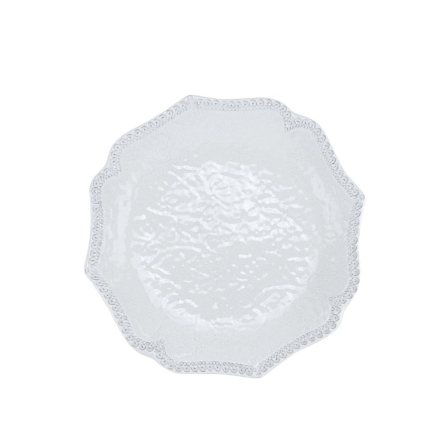 Table & Home Arte Italica Salad & Dessert Plates | Merletto White Scalloped Salad Plate